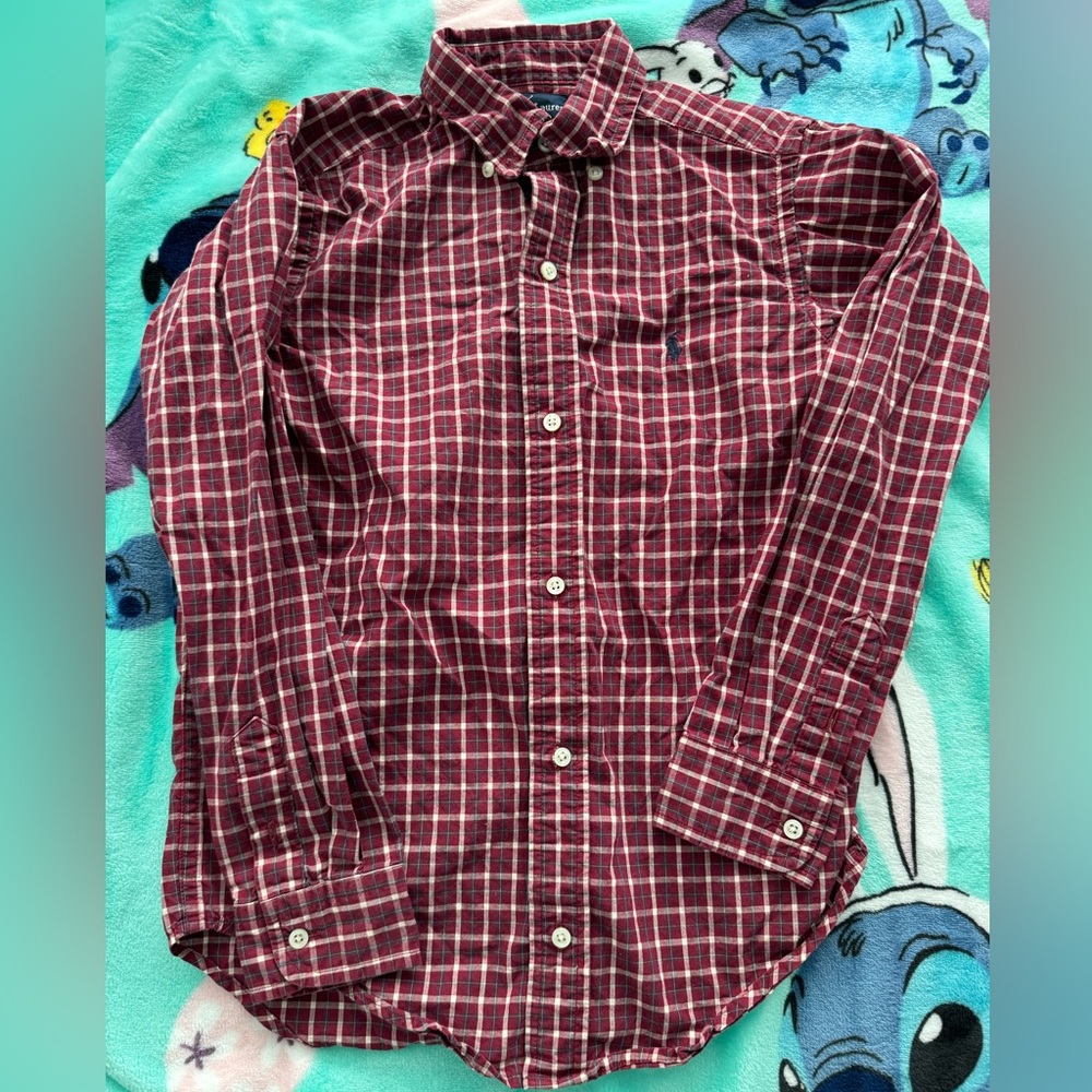 Boys Ralph Lauren long sleeve burgundy size 7